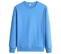 ZADIKO Sweat Homme Automne Col Rond Pull Homme Casual Usure Quotidienne Pull Homme Couleur Unie Simplicité Basic Sweat All-Match Style Collège Homme G-Light Blue1 5XL