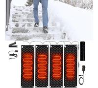ZADIKO Tapis de déneigement - Tapis Chauffants antidérapants en Caoutchouc for entrées extérieures - Cordon d'alimentation 360 W for Un déneigement en Toute sécurité(30x150cmx4Pcs)