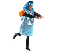 Zadin Costume de poisson amusant pour adulte - Costume de pêcheur funky pour Halloween : costume de pêcheur sous la mer, bleu, taille unique