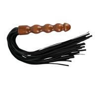 ZADO - fouet cuir - manche gode bois - noir et marron