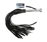 ZADO - long fouet en cuir extra robuste (noir)