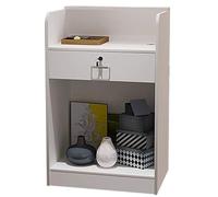 ZAFDZSW Accueil Comptoir, Petit Banque d'accueil avec Tiroir Verrouillable, Table de Réception Moderne pour Bureau de Hall de Salon(White,Small)