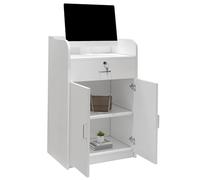 ZAFDZSW Accueil Comptoir, Petit Banque d'accueil avec Tiroir Verrouillable, Table de Réception Moderne pour Bureau de Hall de Salon(White,Medium)