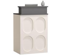 ZAFDZSW Petit Comptoir de Caisse, Bureau d’Accueil avec Comptoirs de Rangement, Comptoir de Réception pour Salon de Beauté, Magasin de Vêtements(Gray,23.6IN/60CM_with Cabinet)