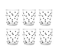 Zafferano America Party Lot de 6 verres à pois noirs