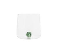 Zafferano Bilia Coffret de 4 Verres Tumbler Candy en Verre Borosilicaté Soufflé à la Main Couleur Verte avec Sphère Interne Rayée Design Ludique Nostalgique