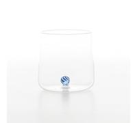 Zafferano Bilia Lot de 4 Tumblers Candy en Verre Borosilicate Soufflé à la Main Bleue avec Sphère Décorative Intérieure à Rayures Design pour la Table