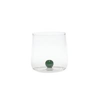 Zafferano Bilia Tumbler en Verre Transparent - Fait Main, Décoré d'une Boule Colorée à L'Intérieur, 44 cl, h 90mm d 88mm - Set 6 Pièces - Vert