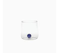 Zafferano Bilia Tumbler en Verre Transparent Fait Main, Décoré d'une Boule de Verre Coloré à L'Intérieur, cl 44 h 90mm d 88mm - Set 6 pièces - Bleu