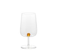 Zafferano Bilia Verre à Vin en Verre Borosilicaté Fabriqué à la Main avec Sphère Décorative Interne, Lot de 6 Pièces Couleur Jaune Or, Design Élégant et Moderne