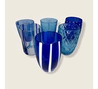 Zafferano Coffret Cadeau Joyful Melting Pot composé de 6 Tumblers en Verre Gris travaillé et Lampe LED Portable Poldina Micro Gris Foncé MP00109