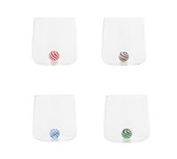 Zafferano Bilia Candy Lot de 4 verres à eau, avec une boule colorée à l'intérieur, 440 ml, 4 couleurs, passent au lave-vaisselle, mélange