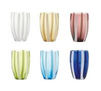 Zafferano Gessato Set 6 Verres à Eau avec différentes Couleurs