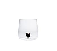 Zafferano Gobelet en verre borosilicate fait à la main, Bilia noir à l'intérieur, capacité 44 cl, diamètre 88 mm, 6 pièces