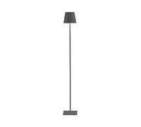 Zafferano, Lampada Poldina L, Lampadaire Rechargeable et Sans Fil avec Contrôle Tactile, Convient pour le Salon et l'Extérieur, Dimmer 2200-3000 K, Hauteur Réglable 52-122 cm, Couleur Gris Foncé