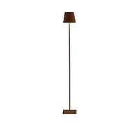 Zafferano, Lampada Poldina L, Lampadaire Rechargeable et Sans Fil avec Contrôle Tactile, Convient pour le Salon et l'Extérieur, Dimmer 2200-3000 K, Hauteur Réglable 52-122 cm, Couleur Corten