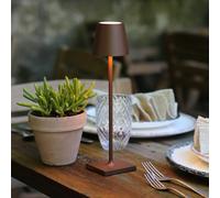 Zafferano Lampe de table Poldina Micro rechargeable sans fil tactile Dimmer 2200–3000K Corten