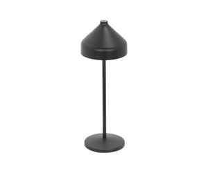 Zafferano, Lampe Amelie, Lampe de Table Rechargeable Sans Fil avec Contrôle Tactile, Convient pour Salon et Extérieur, Variateur, 2200-3000 K, Hauteur 34 cm, Couleur Noir