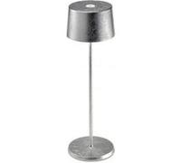 Zafferano, Lampe Olivia Pro avec Feuille d'Argent, Lampe de Table Rechargeable et Sans Fil avec Contrôle Tactile, Utilisable comme Lampe d'Intérieur, Dimmer, 2700-3000 K, Hauteur 35 cm