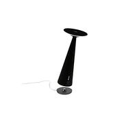 Zafferano - Lampe de table Dama Pro Dimmable LED en aluminium, côté USB pour la recharge des appareils mobiles, socle de recharge par contact, IP54 Intérieur/Extérieur, H29cm, Prise EU - Noir
