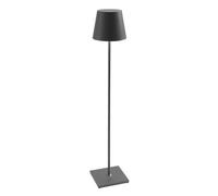 Zafferano, Lampe Poldina XXL, Lampe de Sol Rechargeable et Sans Fil avec Contrôle Tactile, Adaptée pour le Salon et l'Extérieur, Dimmer 2700-3000 K, Hauteur Réglable 69-150 cm, Couleur Gris Foncé