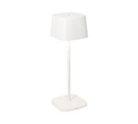 Zafferano Lampe de table Ofelia — Rechargeable sans fil, Tactile, Dimmer 2200–3000K, 29 cm, Blanc