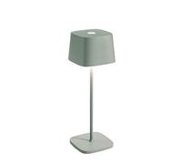 Zafferano, Lampe Ofelia, Lampe de Table Rechargeable et Sans Fil avec Contrôle Tactile, Utilisable également comme Lampe d'Extérieur, Dimmer 2700-3000 K, Hauteur 29 cm, Couleur Sauge
