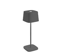 Zafferano, Lampe Ofelia, Lampe de Table Rechargeable et Sans Fil avec Contrôle Tactile, Utilisable également comme Lampe d'Extérieur, Dimmer 2700-3000 K, Hauteur 29 cm, Couleur Gris Foncé