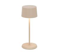 Zafferano, Lampe Olivia Micro, Lampe de Table Rechargeable Sans Fil avec Contrôle Tactile, Convient pour Salon et Extérieur, Variateur, 2200-3000 K, Hauteur 20 cm, Couleur Sable