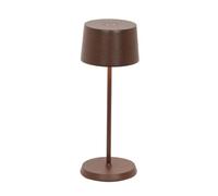 Zafferano, Lampe Olivia Micro, Lampe de Table Rechargeable Sans Fil avec Contrôle Tactile, Convient pour Salon et Extérieur, Variateur, 2200-3000 K, Hauteur 20 cm, Couleur Corten