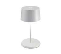 Zafferano, Lampe Olivia Mini, Lampe de Table Portable et Rechargeable avec Contrôle Tactile, Adaptée pour le Salon et l'Extérieur, Dimmer 2200-3000 K, Hauteur 22 cm, Couleur Blanc