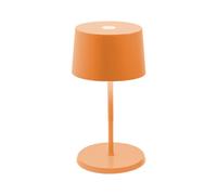 Zafferano, Lampe Olivia Mini, Lampe de Table Portable et Rechargeable avec Contrôle Tactile, Adaptée pour le Salon et l'Extérieur, Dimmer 2700-3000 K, Hauteur 22 cm, Couleur Orange