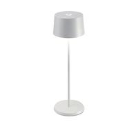 Zafferano, Lampe Olivia Pro, Lampe de Table Portable et Rechargeable avec Contrôle Tactile, Convient pour Salon et Extérieur, Dimmer 2200-3000 K, Hauteur 35 cm, Couleur Blanc