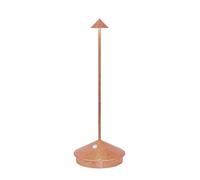 Zafferano, Lampe Pina avec Feuille de Cuivre, Lampe de Table Rechargeable et Sans Fil avec Contrôle Tactile, Utilisable comme Lampe d'Intérieur, Dimmer 2200-3000 K, Hauteur 29 cm