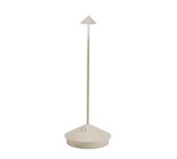 Zafferano, Lampe Pina, Lampe de Table Rechargeable et Sans Fil avec Contrôle Tactile, Utilisable également comme Lampe d'Extérieur, Dimmer, 2200-3000 K, Hauteur 29 cm, Couleur Sable