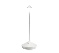 Zafferano, Lampe Pina, Lampe de Table Rechargeable et Sans Fil avec Contrôle Tactile, Utilisable également comme Lampe d'Extérieur, Dimmer 2200-3000 K, Hauteur 29 cm, Couleur Blanc Mat