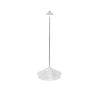 Zafferano, Lampe Pina Pro avec Feuille d'Argent, Lampe de Table Rechargeable et Sans Fil avec Contrôle Tactile, Utilisable comme Lampe d'Intérieur, Dimmer, 2700 K, Hauteur 29 cm
