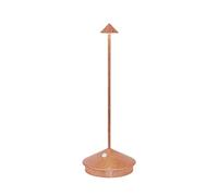 Zafferano, Lampe Pina Pro avec Feuille de Cuivre, Lampe de Table Rechargeable et Sans Fil avec Contrôle Tactile, Utilisable comme Lampe d'Intérieur, Dimmer, 2700 K, Hauteur 29 cm