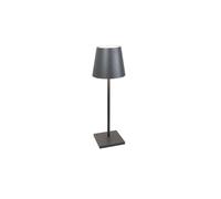 Zafferano, Lampe Poldina L Desk, Lampe de Table Portable et Rechargeable avec Contrôle Tactile, Convient pour le Salon et l'Extérieur, Dimmer 2200-3000 K, Hauteur 49,7 cm, Couleur Gris Foncé
