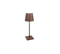 Zafferano, Lampe Poldina L Desk, Lampe de Table Portable et Rechargeable avec Contrôle Tactile, Convient pour le Salon et l'Extérieur, Dimmer 2200-3000 K, Hauteur 49,7 cm, Couleur Corten