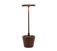 Zafferano, Lampe Poldina Reverso, Lampe de Table Rechargeable et Sans Fil avec Contrôle Tactile, Adaptée pour le Salon et l'Extérieur, Dimmer, 2200-3000 K, Hauteur 35 cm, Couleur Corten