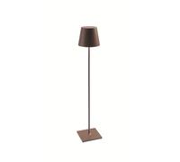 Zafferano, Lampe Poldina XXL, Lampe de Sol Rechargeable et Sans Fil avec Contrôle Tactile, Adaptée pour le Salon et l'Extérieur, Dimmer 2700-3000 K, Hauteur Réglable 69-150 cm, Couleur Corten