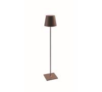 Zafferano, Lampe Poldina XXL, Lampe de Sol Rechargeable et Sans Fil avec Contrôle Tactile, Adaptée pour le Salon et l'Extérieur, Dimmer 2200-3000 K, Hauteur Réglable 69-150 cm, Couleur Corten