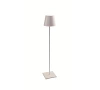 Zafferano, Lampe Poldina XXL, Lampe de Sol Rechargeable et Sans Fil avec Contrôle Tactile, Convient pour le Salon et l'Extérieur, Dimmer 2700-3000 K, Hauteur Réglable 69-150 cm, Couleur Blanc