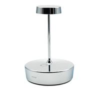 Zafferano, Lampe Swap Mini avec Finition Chrome Brillant, Lampe de Table Rechargeable et Sans Fil avec Contrôle Tactile, Utilisable comme Lampe d'Intérieur, Dimmer, 2700 K, Hauteur 14,8 cm