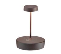 Zafferano, Lampe Swap Mini, Lampe de Table Rechargeable et Sans Fil avec Contrôle Tactile, Convient pour le Salon et l'Extérieur, Variateur à Étape, 2200-3000 K, Hauteur 14,8 cm, Couleur Corten