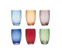 Zafferano Losanghe Set 6 Verres à Eau avec différentes Couleurs