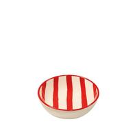 Zafferano Lot de 6 Bols à Rayures Collection Lido en Céramique Artisanale Italienne - Couleur Rouge - Design Moderne pour Entrées et Desserts