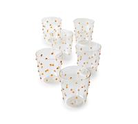 Zafferano Lot de verres de fête en verre borosilicate au design à pois (doré)