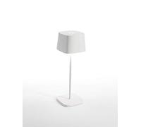 Zafferano Ofelia - Lampe de table à LED à intensité variable, Protection IP65, Utilisation intérieure/extérieure, Chargeur Micro USB, H30cm, prise UE, 2,2W - Blanc